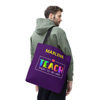 Load image into Gallery viewer, "Teach Them To Be Kind" 2 - Canvas Tote 18" x 18" - PERSONALIZED