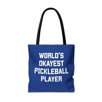 Load image into Gallery viewer, "World's Okayest Pickleball Player" 1 - Canvas Tote 18" x 18" - PERSONALIZED