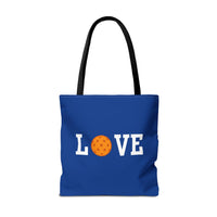 Load image into Gallery viewer, "LOVE Pickleball" 1 - Orange - Canvas Tote 18" x 18"