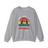 Load image into Gallery viewer, "That's What I Do I Play Pickleball and I Know Things" 3 - Gildan 18000 Crewneck Sweatshirt
