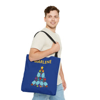 Load image into Gallery viewer, "Pickleball Christmas Tree" 1 - Canvas Tote 18" x 18" - PERSONALIZED