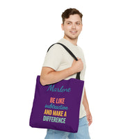 Load image into Gallery viewer, "Be Like Subtraction and Make a Difference" - Canvas Tote 18" x 18" - PERSONALIZED