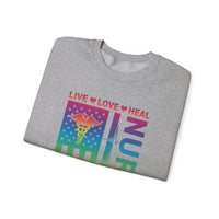 Load image into Gallery viewer, "Nurse Live Love Heal" 2 - Gildan 18000 Crewneck Sweatshirt