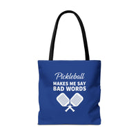 Load image into Gallery viewer, "Pickleball Makes Me Say Bad Words" 1 - Canvas Tote 18" x 18" - PERSONALIZED