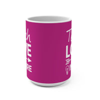 Load image into Gallery viewer, "Teach Love Inspire" 15oz Ceramic Mug 1 — Apple, Heart &amp; Lightbulb Design | Teacher Appreciation Gift | Printed On Demand