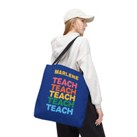 Load image into Gallery viewer, "Teach" Repeat 1 - Canvas Tote 18" x 18" - PERSONALIZED