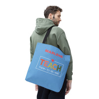 Load image into Gallery viewer, "Teach Them To Be Kind" 1 - Canvas Tote 18" x 18" - PERSONALIZED