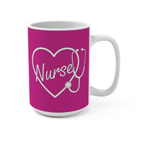 Load image into Gallery viewer, "Nurse" Heart Stethoscope 4 15oz Ceramic Mug Gift for Nurses Printed On Demand