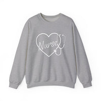 Load image into Gallery viewer, "Nurse Heart Stethoscope" 4 - Gildan 18000 Crewneck Sweatshirt
