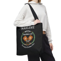 Load image into Gallery viewer, "North Pole Pickleball Club Serving Up Christmas Cheer" 1 - Canvas Tote 18" x 18" - PERSONALIZED