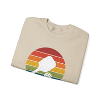 Load image into Gallery viewer, "Pickleball Paddle Ball Retro Circle" 1 - Gildan 18000 Crewneck Sweatshirt