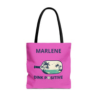 Load image into Gallery viewer, "Dink Positive" 3 - Canvas Tote 18" x 18" - PERSONALIZED