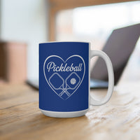 Load image into Gallery viewer, "Pickleball With Heart" 3 - Ceramic Mug 15oz - PERSONALIZED