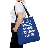 Load image into Gallery viewer, "World's Okayest Pickleball Player" 1 - Canvas Tote 18" x 18" - PERSONALIZED