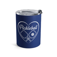 Load image into Gallery viewer, "Pickleball With Heart" 3 - Tumbler 10oz - PERSONALIZED