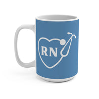 Load image into Gallery viewer, "RN Stethoscope Heart" 1 - Ceramic Mug 15oz - PERSONALIZED