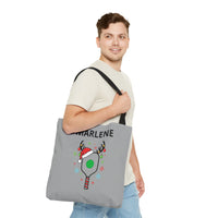 Load image into Gallery viewer, "Pickleball Paddle Santa Hat" 1 - Canvas Tote 18" x 18" - PERSONALIZED
