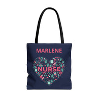 Load image into Gallery viewer, "Nurse Heart Tools" 2 - Canvas Tote 18" x 18" - PERSONALIZED