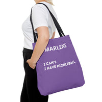 Load image into Gallery viewer, "Can't Pickleball" 1 - I Can't I Have Pickleball - Canvas Tote 18" x 18" - PERSONALIZED