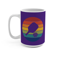 Load image into Gallery viewer, "Pickleball Paddle Ball Retro Circle" 2 15 oz Mug Ceramic Pickleball Gift