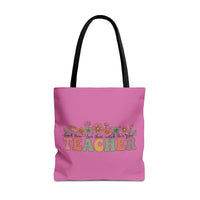 Load image into Gallery viewer, "Teacher. Teach Them. Love Them. Watch Them Grow." 4 - Canvas Tote 18" x 18"