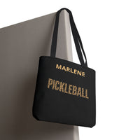 Load image into Gallery viewer, "Pickleball Leopard" 2 - Canvas Tote 18" x 18" - PERSONALIZED