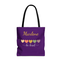 Load image into Gallery viewer, "Be Kind Hearts" 2 - Canvas Tote 18" x 18" - PERSONALIZED