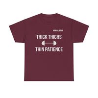 Load image into Gallery viewer, "Thick Thighs, Thin Patience" 1 - Gildan 5000 Heavy Cotton Tee - PERSONALIZED