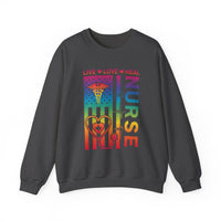 Load image into Gallery viewer, "Nurse Live Love Heal" 2 - Gildan 18000 Crewneck Sweatshirt