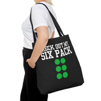 Load image into Gallery viewer, "Check Out My Six Pack" 1 - Canvas Tote 18" x 18"