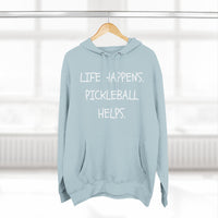 Load image into Gallery viewer, "Life Happens Pickleball Helps" 1 - Lane Seven LS14001 Premium Hooded Sweatshirt