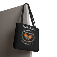 Load image into Gallery viewer, "North Pole Pickleball Club Serving Up Christmas Cheer" 1 - Canvas Tote 18" x 18" - PERSONALIZED