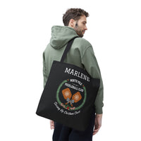 Load image into Gallery viewer, "North Pole Pickleball Club Serving Up Christmas Cheer" 1 - Canvas Tote 18" x 18" - PERSONALIZED