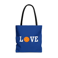 Load image into Gallery viewer, "LOVE Pickleball" 1 - Orange - Canvas Tote 18" x 18"