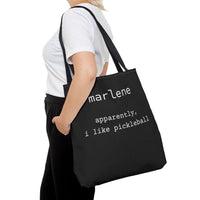 Load image into Gallery viewer, "Apparently I Like Pickleball" 1 - Canvas Tote 18" x 18" - PERSONALIZED