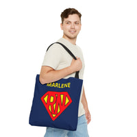 Load image into Gallery viewer, "RN Superhero Shield" 1 - Canvas Tote 18" x 18" - PERSONALIZED