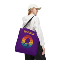 Load image into Gallery viewer, "Pickleball Paddle Ball Retro Circle" 2 - Canvas Tote 18" x 18" - PERSONALIZED