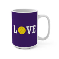 Load image into Gallery viewer, "Love Pickleball" 1 - Yellow - Ceramic Mug 15oz - PERSONALIZED