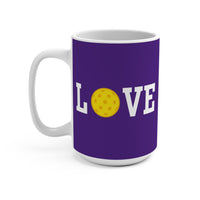 Load image into Gallery viewer, "Love Pickleball" 1 Yellow 15 oz Mug Ceramic Pickleball Gift