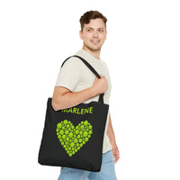 Load image into Gallery viewer, "Pickleballs Heart" 1 - Canvas Tote 18" x 18" - PERSONALIZED