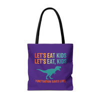 Load image into Gallery viewer, "Let's Eat Kids. Let's Eat, Kids." 1 - Canvas Tote 18" x 18"