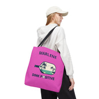 Load image into Gallery viewer, "Dink Positive" 3 - Canvas Tote 18" x 18" - PERSONALIZED