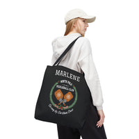 Load image into Gallery viewer, "North Pole Pickleball Club Serving Up Christmas Cheer" 1 - Canvas Tote 18" x 18" - PERSONALIZED