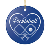Load image into Gallery viewer, "Pickleball With Heart" 3 - 3 Inch Ceramic Ornament Gift