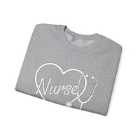 Load image into Gallery viewer, "Nurse Heart Stethoscope" 4 - Gildan 18000 Crewneck Sweatshirt