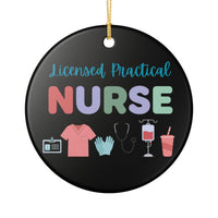 Load image into Gallery viewer, "Licensed Practical Nurse" Ceramic Ornament (Single‑Sided) 1 — LPN Nurse Gift, Stocking Stuffer | Printed On Demand