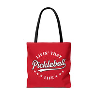 Load image into Gallery viewer, "Livin' That Pickleball Life" 2 - Canvas Tote 18" x 18"