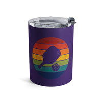 Load image into Gallery viewer, "Pickleball Paddle Ball Retro Circle" 2 - Tumbler 10oz - PERSONALIZED