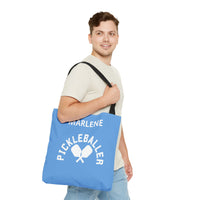 Load image into Gallery viewer, "Pickleballer" 2 - Canvas Tote 18" x 18" - PERSONALIZED