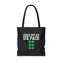 Load image into Gallery viewer, "Check Out My Six Pack" 1 - Canvas Tote 18" x 18" - PERSONALIZED